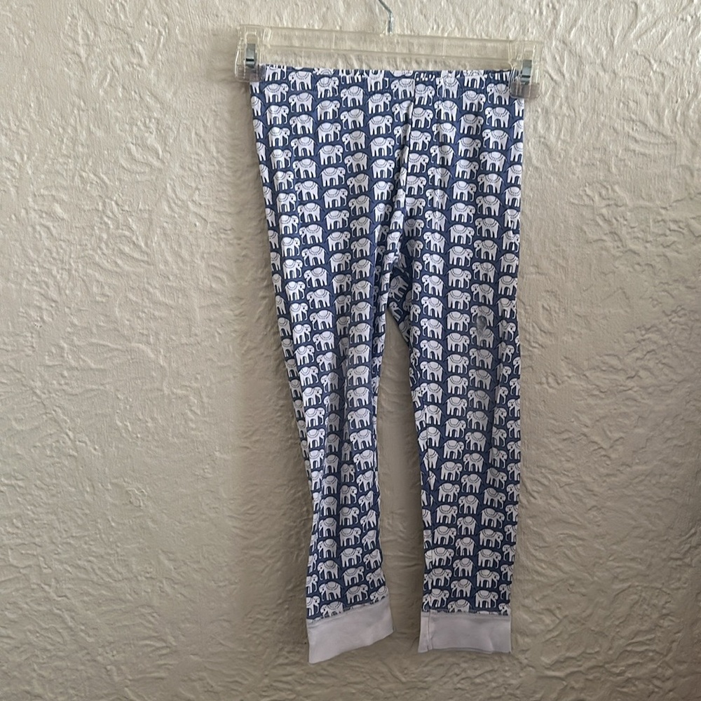 Roller Rabbit Blue White Elephant Pajama Pants 6 Kids Children’s FLAW